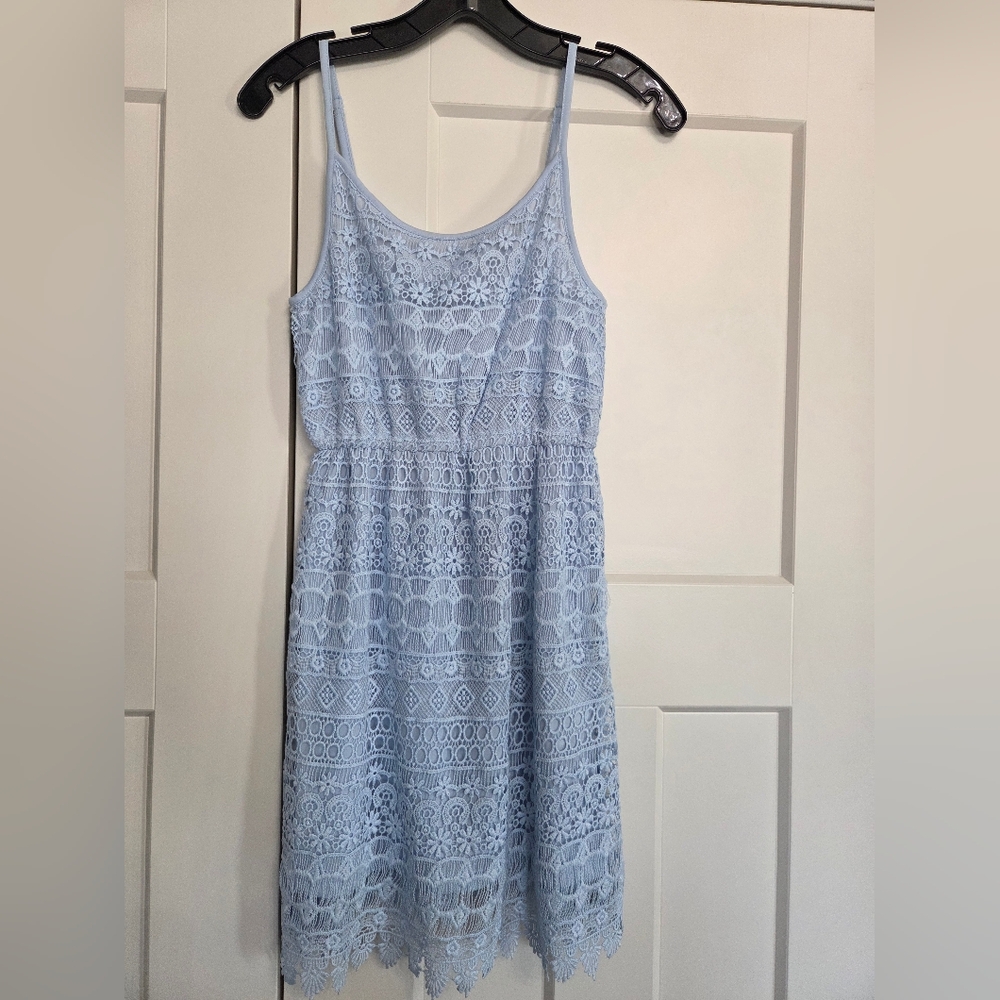 H&M Light Blue Lace Midi Dress
